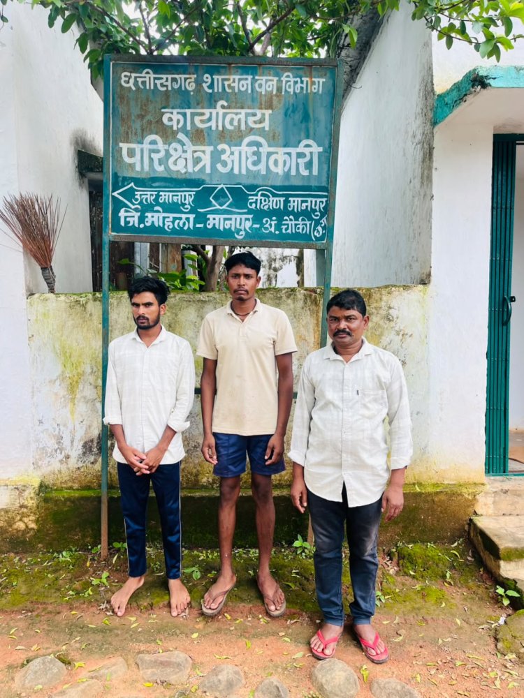 वन्यजीव तस्करों पर कड़ी कार्रवाई : सांभर शिकार मामले में 3 आरोपी गिरफ्तार